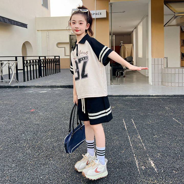 Girls Printed Pure Cotton T-shirt With Shorts