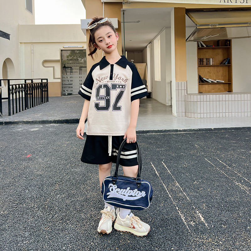 Girls Printed Pure Cotton T-shirt With Shorts