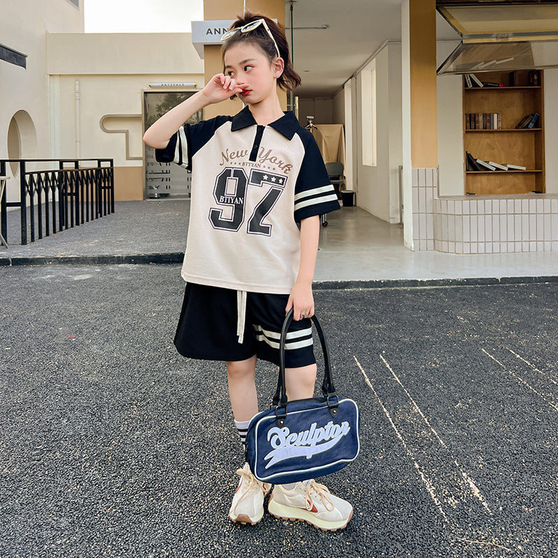 Girls Printed Pure Cotton T-shirt With Shorts