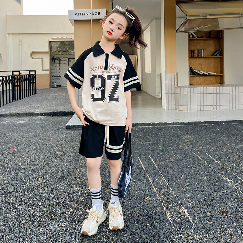 Girls Printed Pure Cotton T-shirt With Shorts