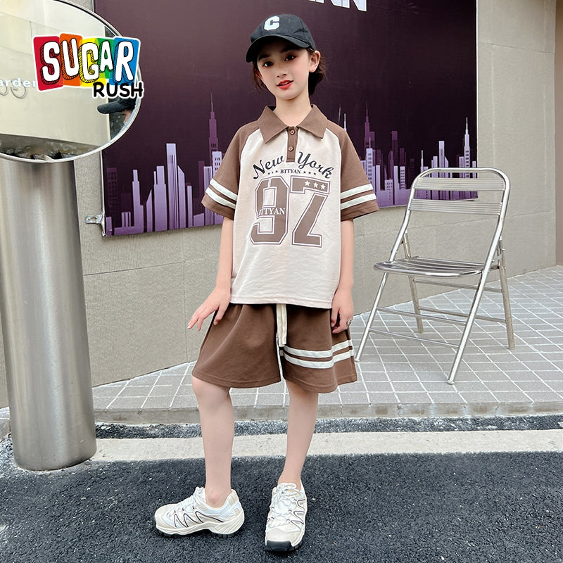 Boys Typograpghy Printed Pure Cotton T-shirt With Shorts
