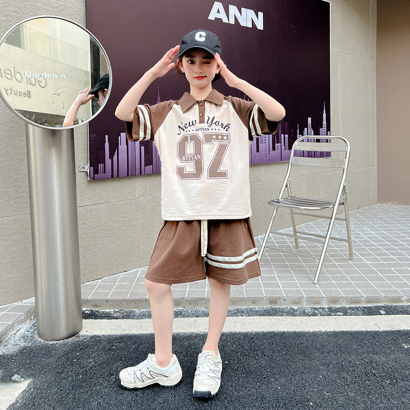 Boys Typograpghy Printed Pure Cotton T-shirt With Shorts