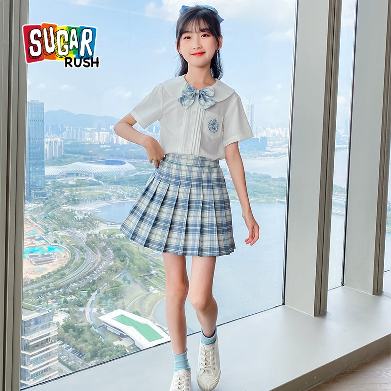 Girls Pure Cotton Top With Skirt