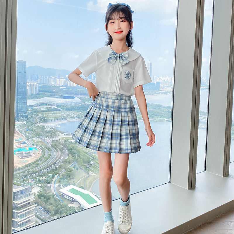 Girls Pure Cotton Top With Skirt