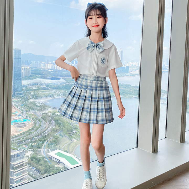 Girls Pure Cotton Top With Skirt