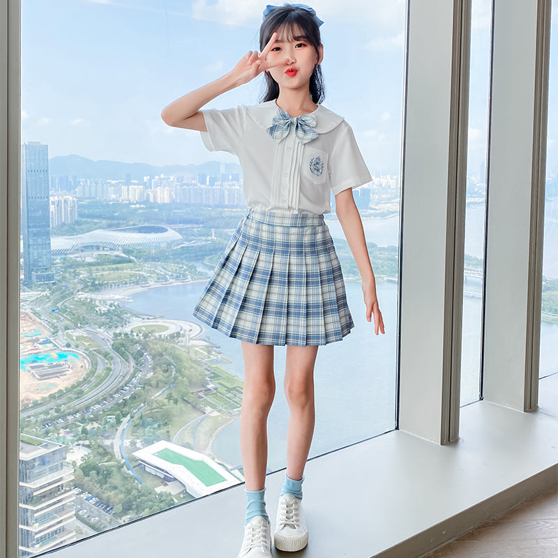 Girls Pure Cotton Top With Skirt