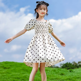 Girls Polka Dot Print A-Line Dress