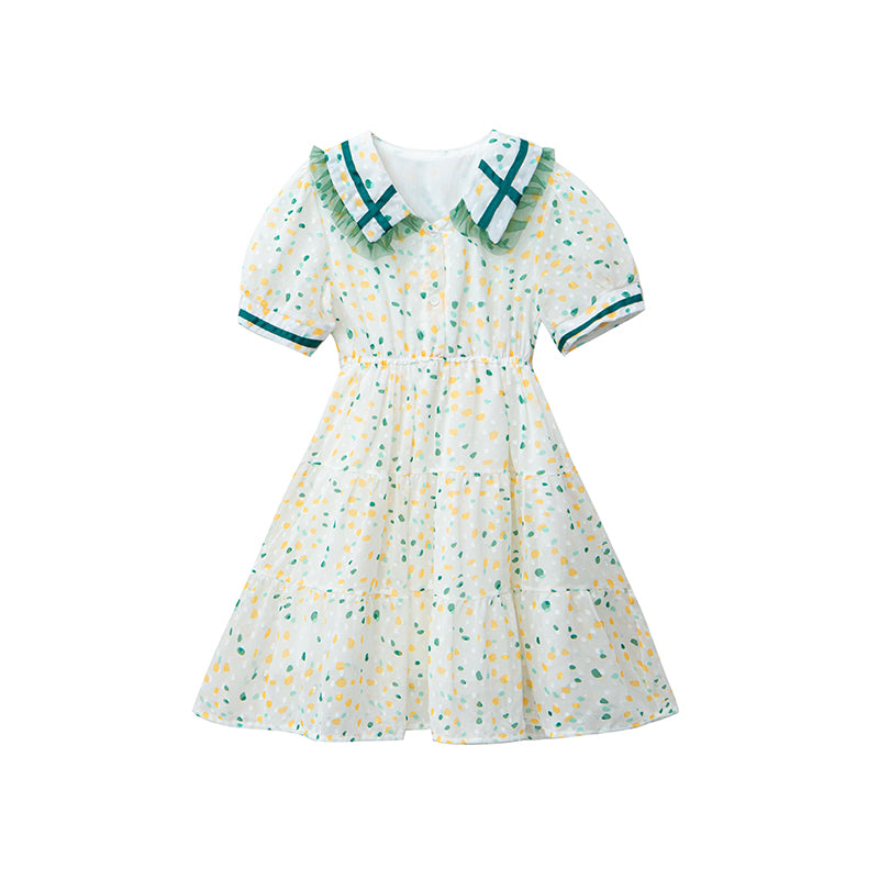 Girls Floral Print Fit & Flare Dress