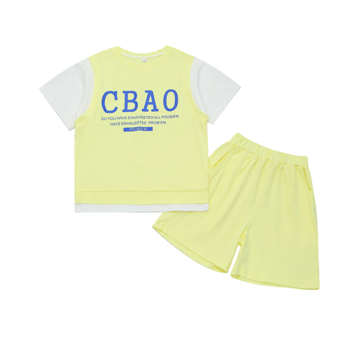Girls Colourblocked Top with Shorts