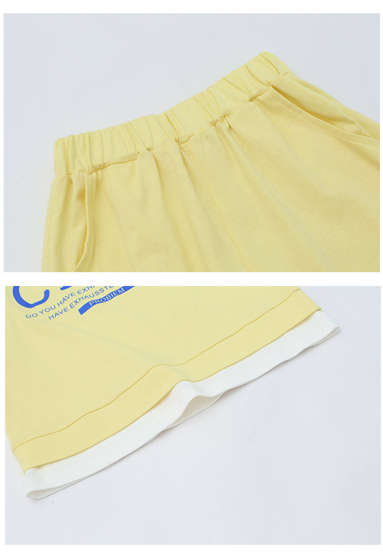 Girls Colourblocked Top with Shorts