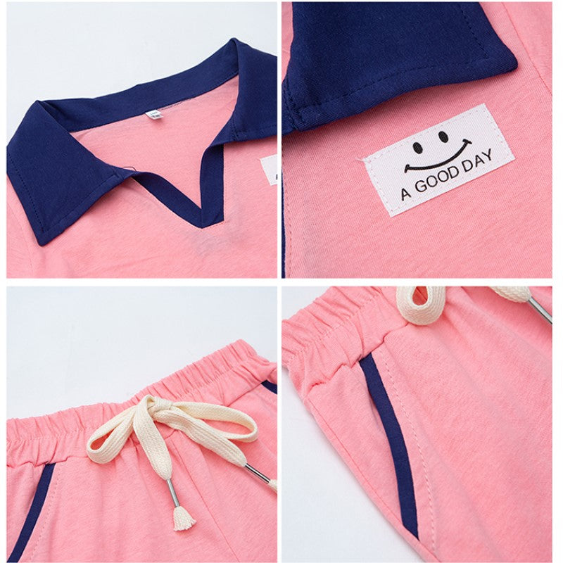 Girls Colourblocked T-shirt with Shorts