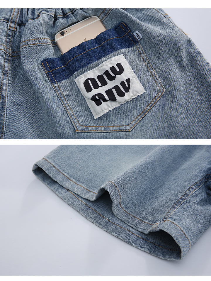 Girls Brown Printed Pure Cotton T-shirt With Shorts