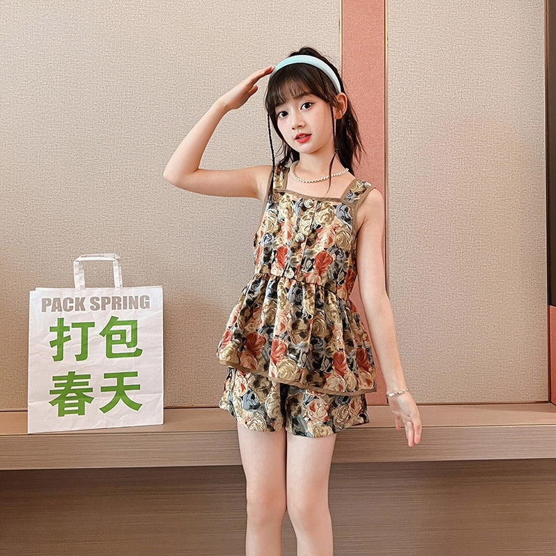 Girls Printed Top with Shorts