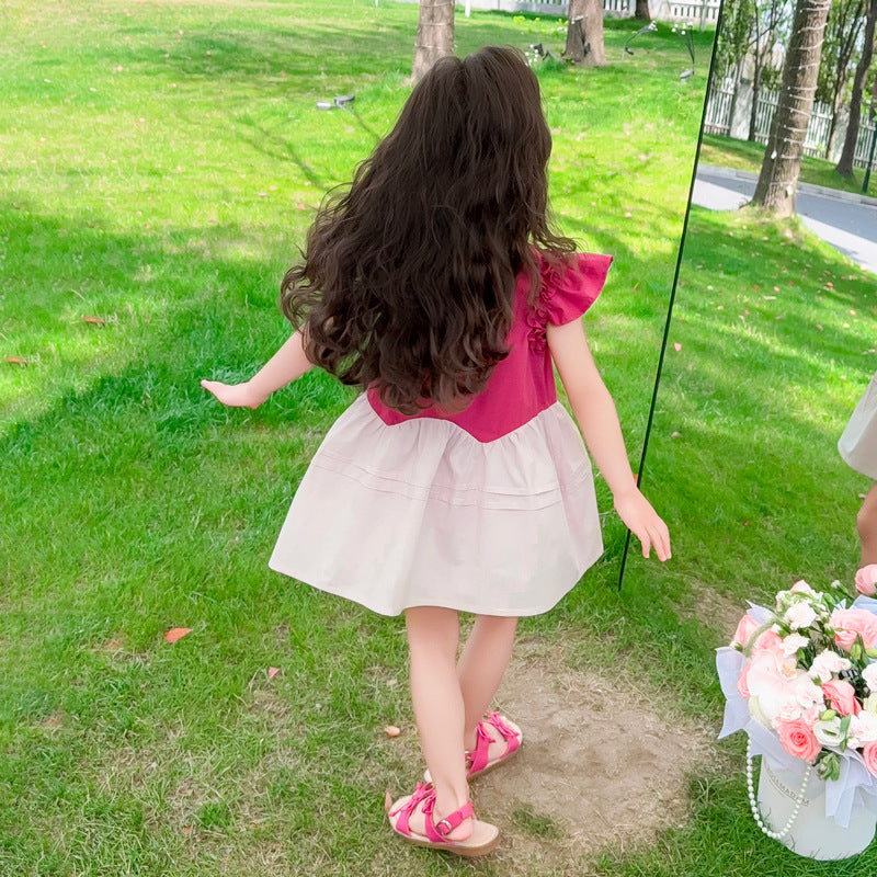 Girls Colourblocked Fit & Flare Above Knee Dress