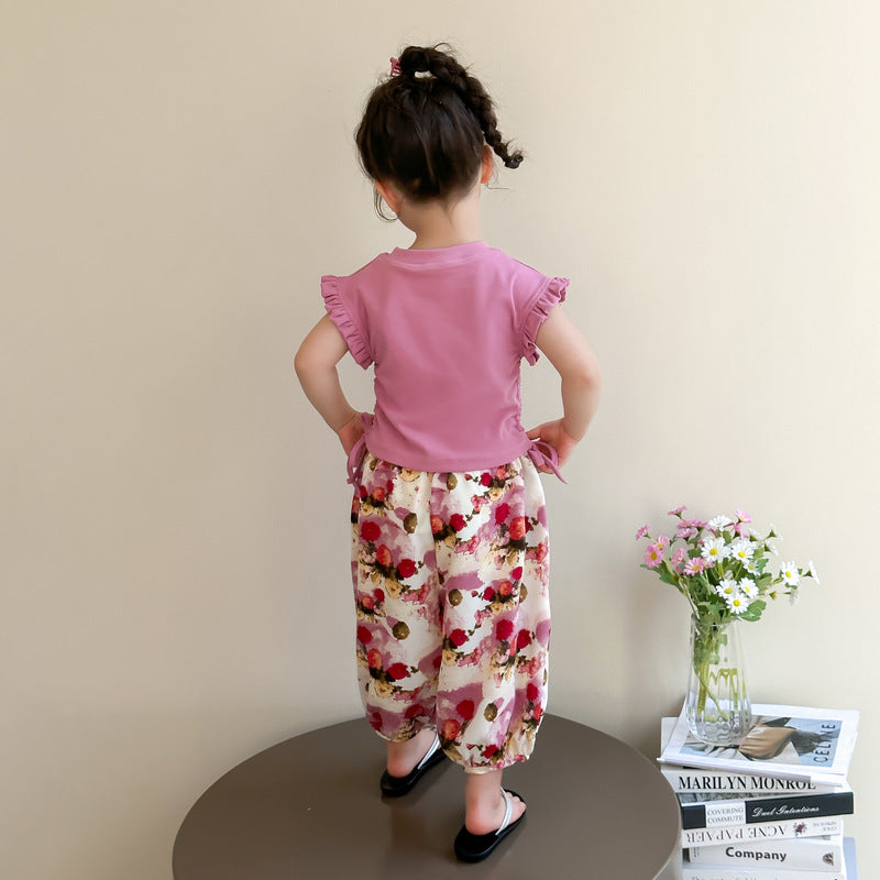Girls Short Sleeves Top With Pyjamas