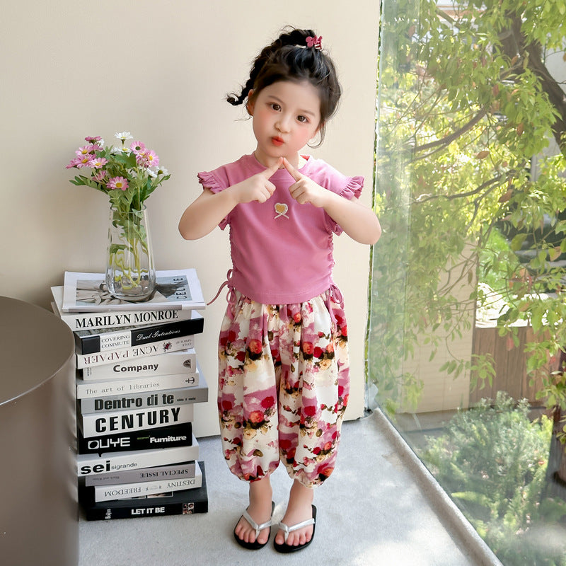 Girls Short Sleeves Top With Pyjamas
