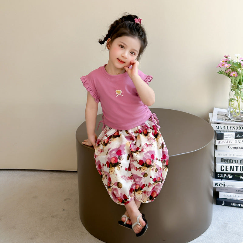 Girls Short Sleeves Top With Pyjamas