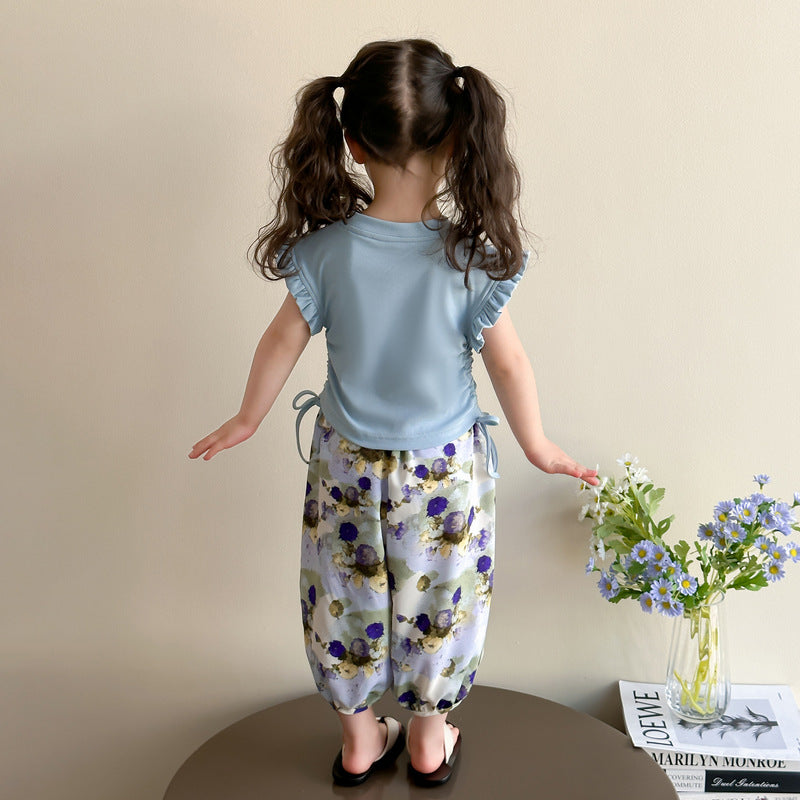 Girls Round Neck Top With Pyjamas
