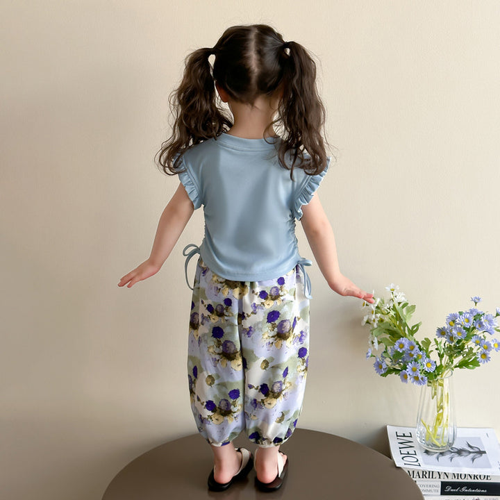 Girls Round Neck Top With Pyjamas