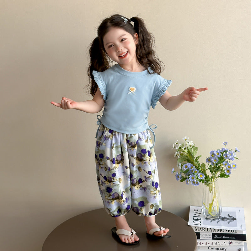 Girls Round Neck Top With Pyjamas