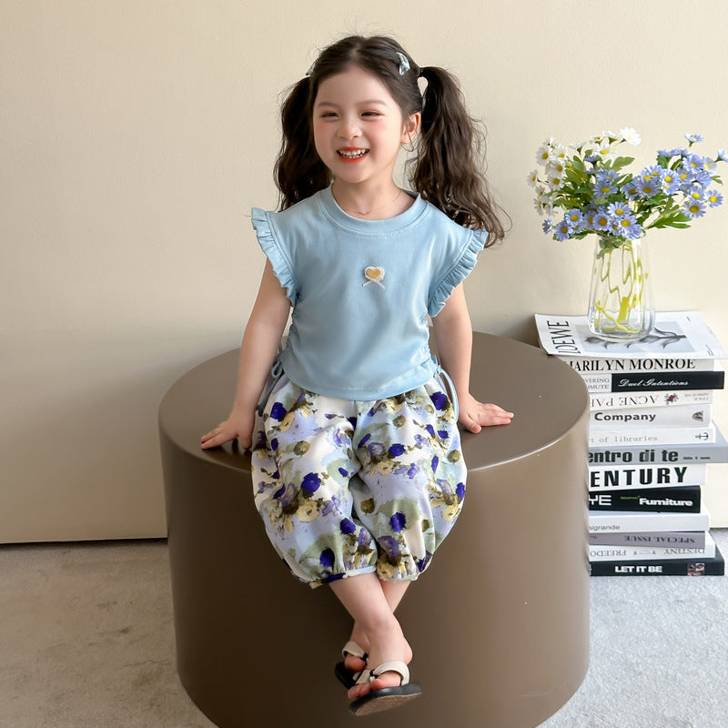 Girls Round Neck Top With Pyjamas