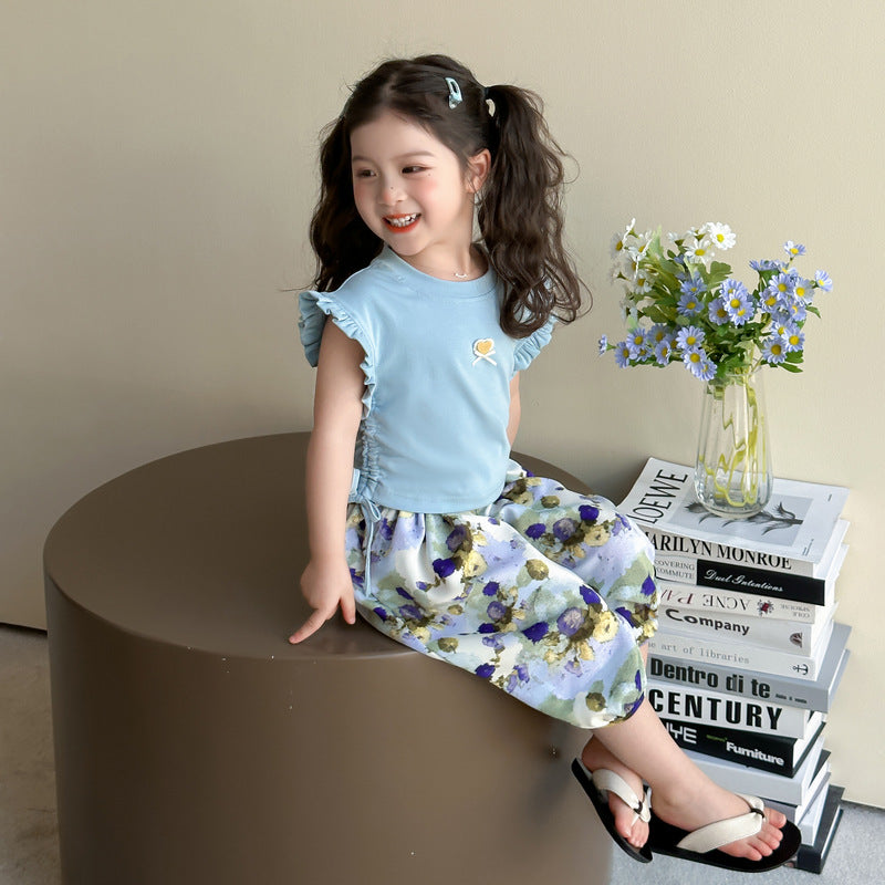 Girls Round Neck Top With Pyjamas