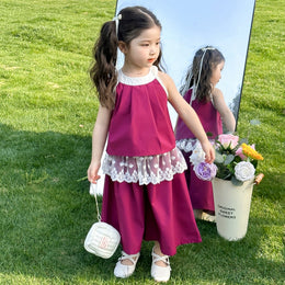 Girls Colourblocked Top With Palazzos