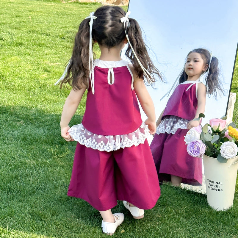 Girls Colourblocked Top With Palazzos