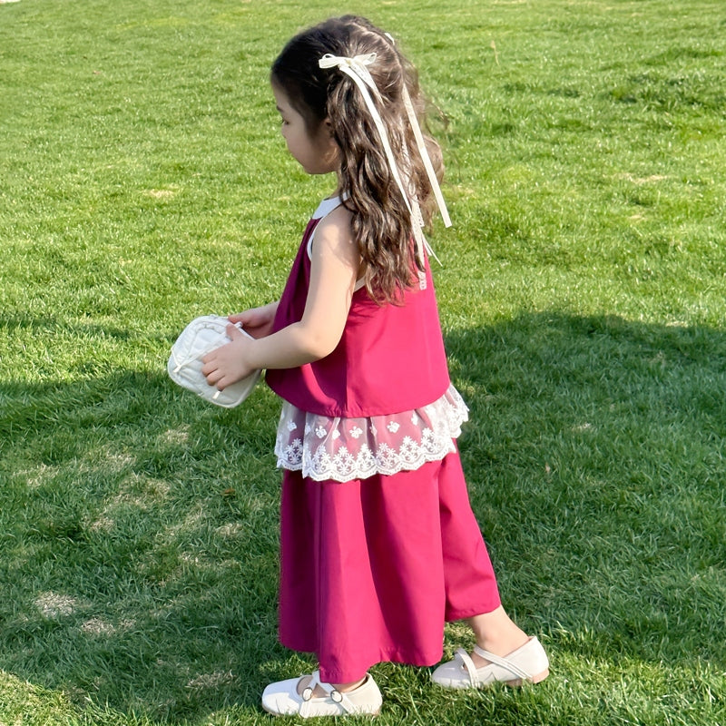 Girls Colourblocked Top With Palazzos