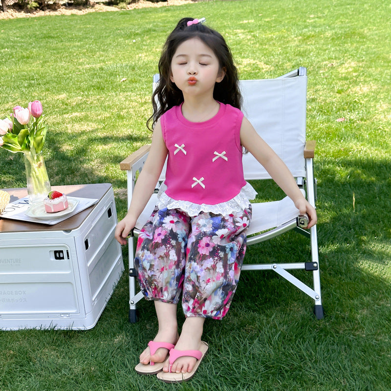 Girls Colourblocked Top With Pyjamas