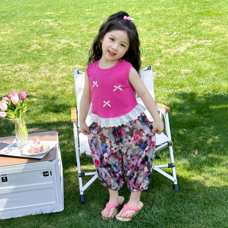 Girls Colourblocked Top With Pyjamas
