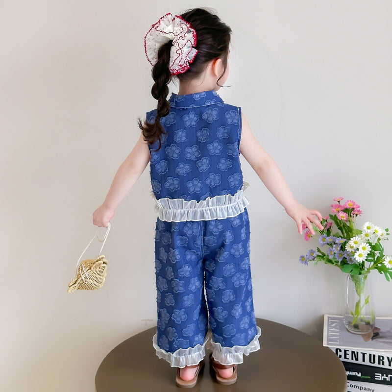 Girls Printed Top With Trousers