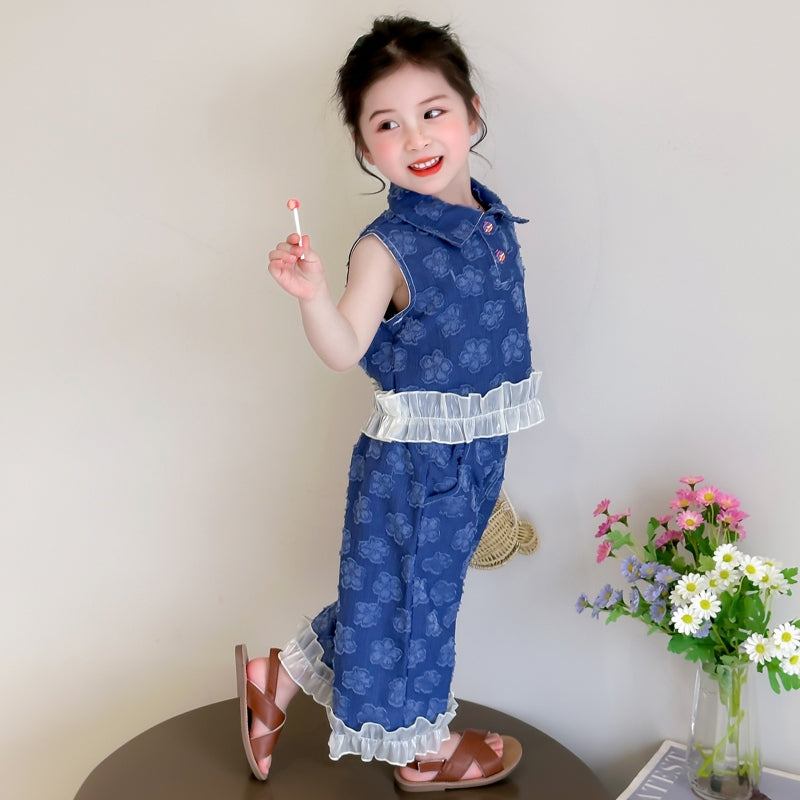 Girls Printed Top With Trousers