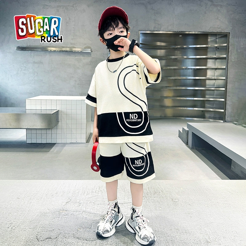 Boys Printed Pure Cotton T-shirt & Shorts