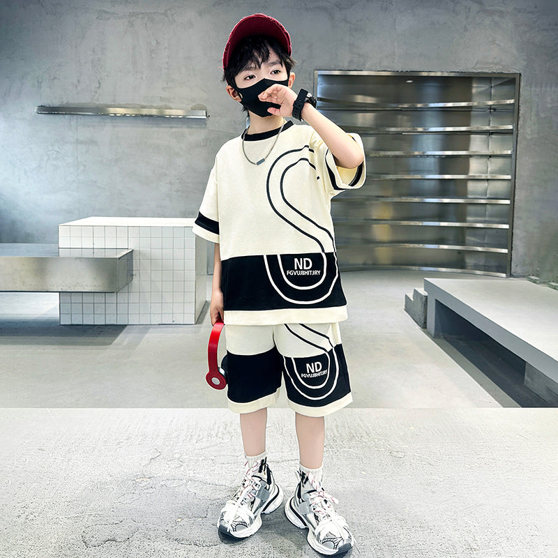 Boys Printed Pure Cotton T-shirt & Shorts
