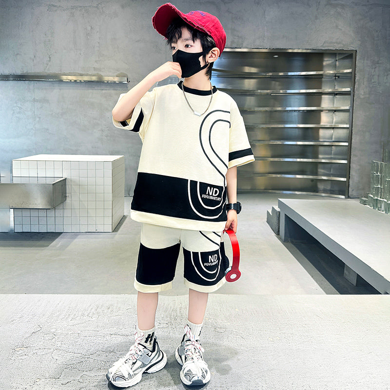 Boys Printed Pure Cotton T-shirt & Shorts