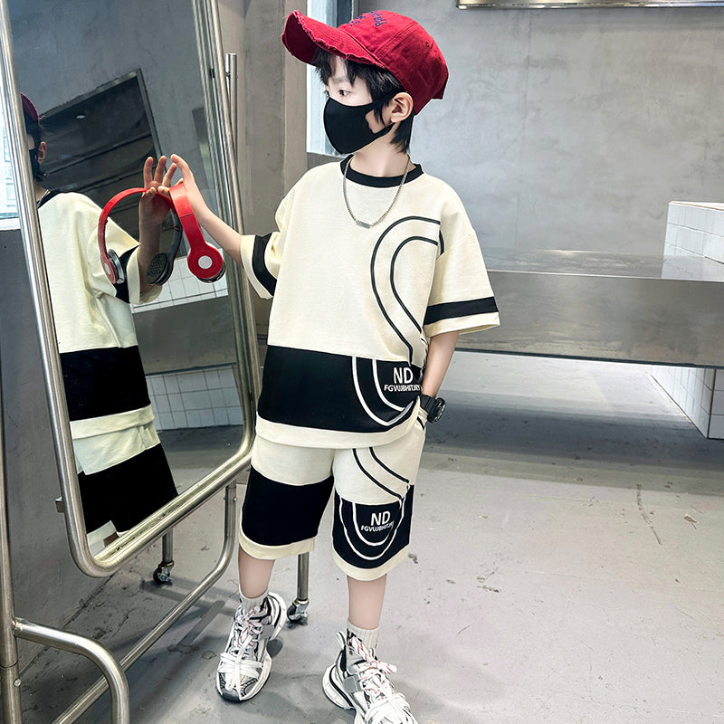 Boys Printed Pure Cotton T-shirt & Shorts