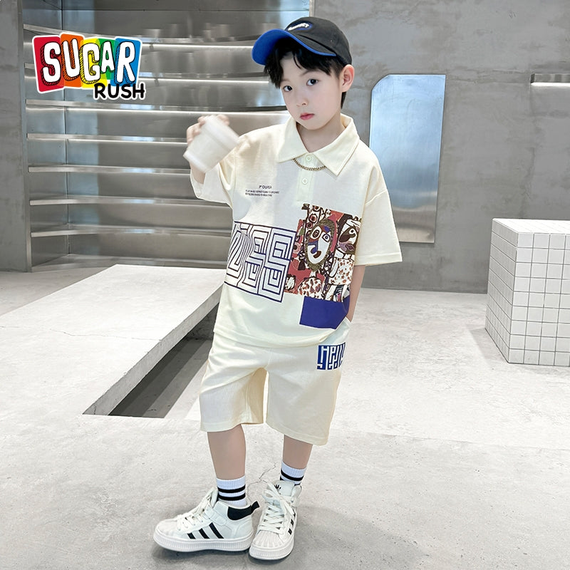 Boys Printed T-shirt with Shorts