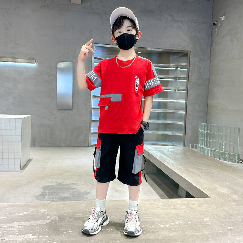 Boys Printed Pure Cotton T-shirt with Shorts