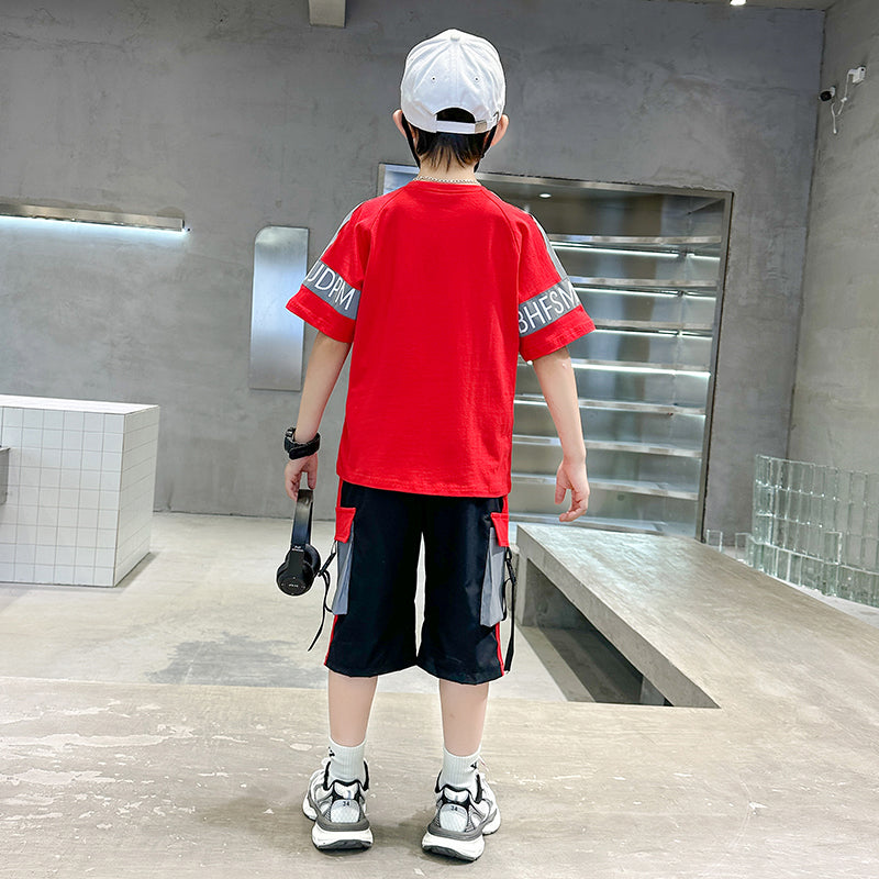 Boys Printed Pure Cotton T-shirt with Shorts