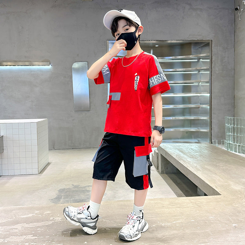 Boys Printed Pure Cotton T-shirt with Shorts