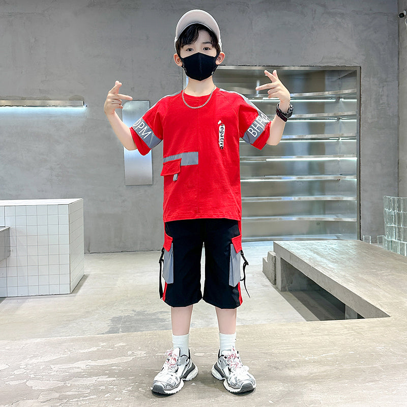 Boys Printed Pure Cotton T-shirt with Shorts