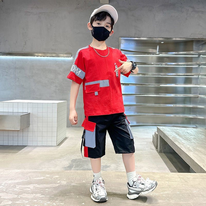 Boys Printed Pure Cotton T-shirt with Shorts