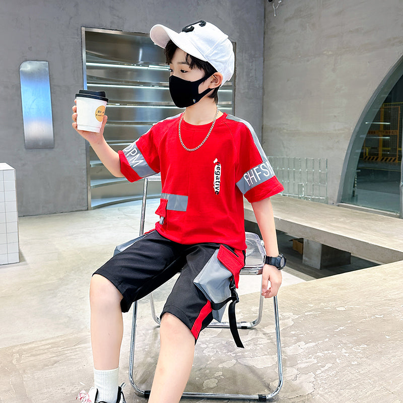 Boys Printed Pure Cotton T-shirt with Shorts