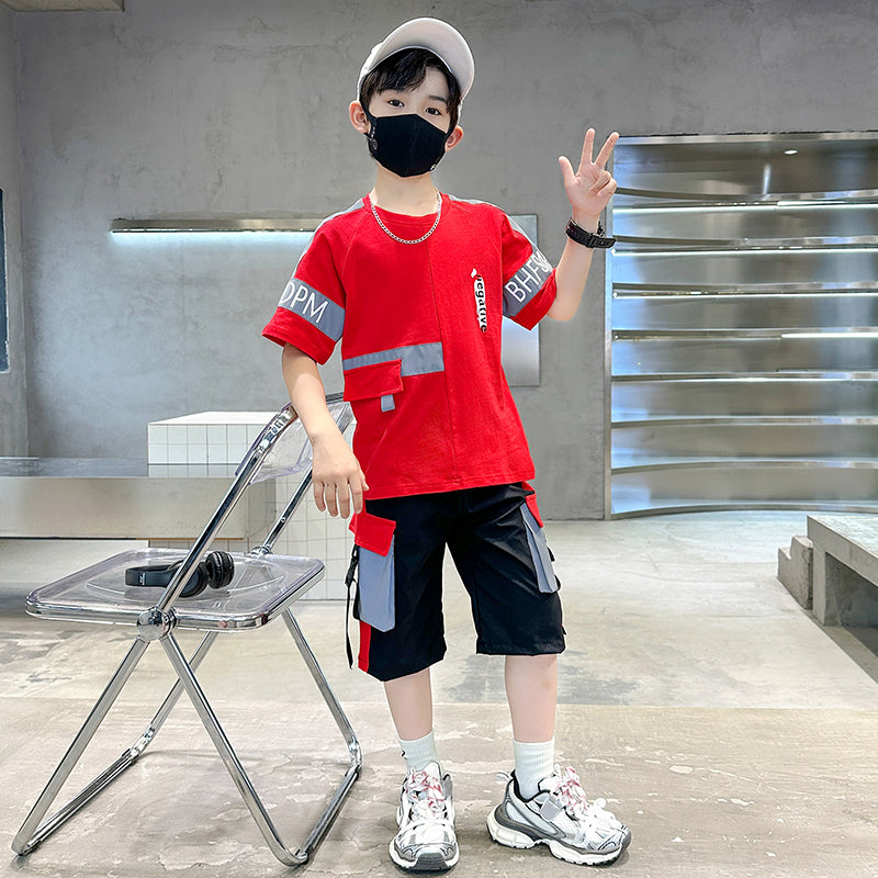 Boys Printed Pure Cotton T-shirt with Shorts