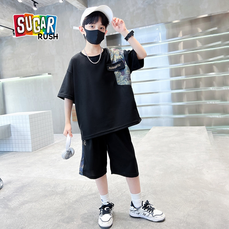 Boys Printed T-shirt With Shorts