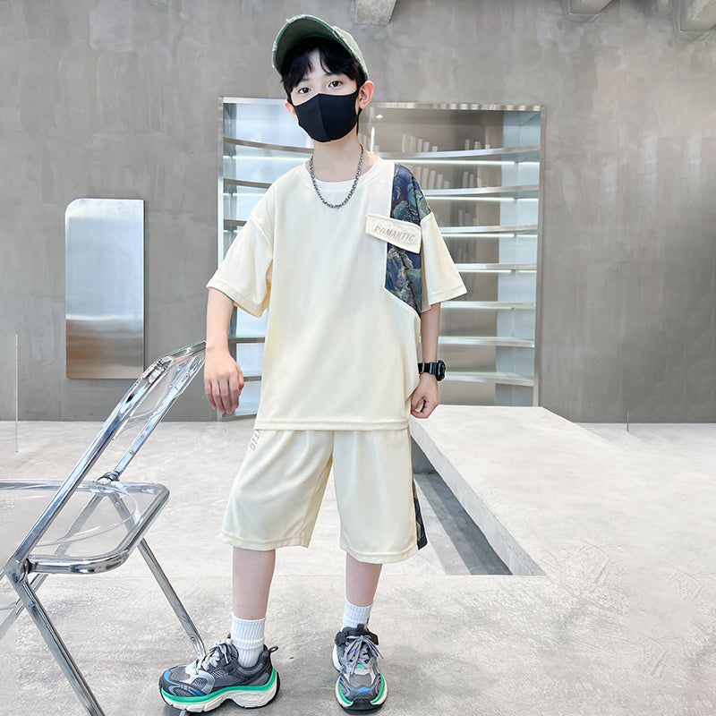 Boys Printed Pure Cotton T-shirt With Shorts