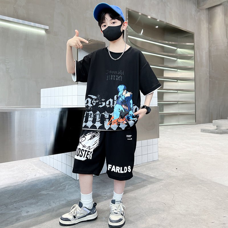 Boys Printed T-shirt with Shorts