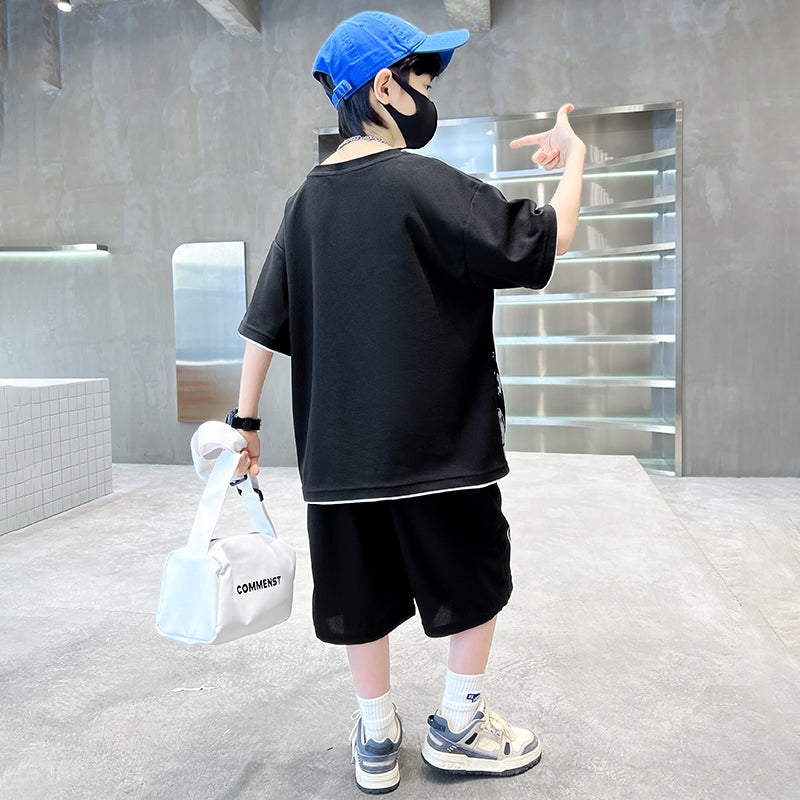 Boys Printed T-shirt with Shorts