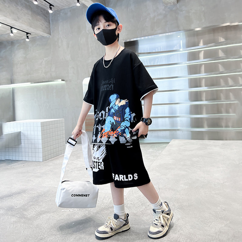 Boys Printed T-shirt with Shorts
